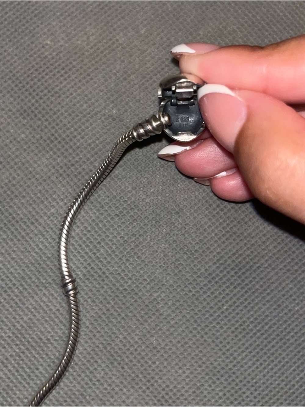 Pandora Silver Moments Heart Snake Chain Bracelet